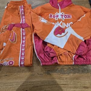 Dunkin' Donuts Boston Men's Orange and Pink Tracksuit